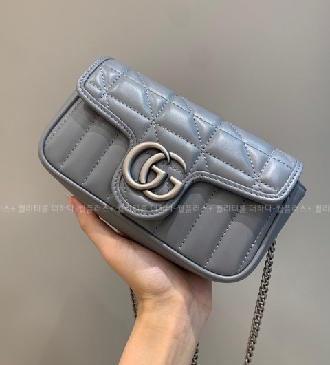 구찌 476433 GG 마몬트 마틀라세 숄더백 슈퍼 미니