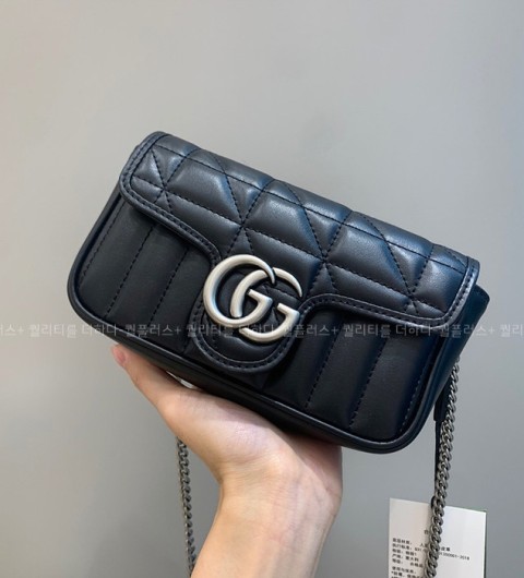 구찌 476433 GG 마몬트 마틀라세 숄더백 슈퍼 미니