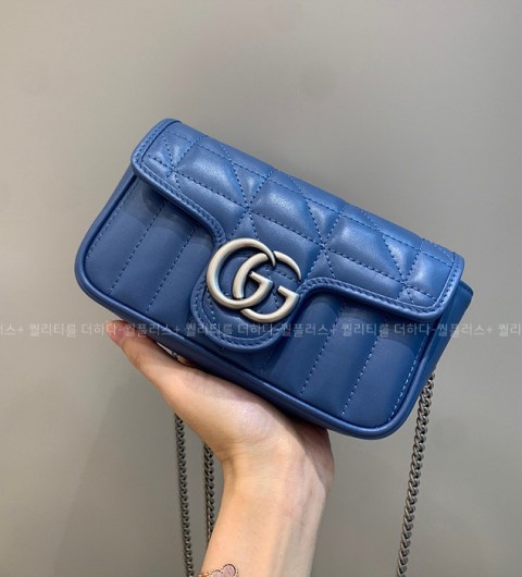 구찌 476433 GG 마몬트 마틀라세 숄더백 슈퍼 미니