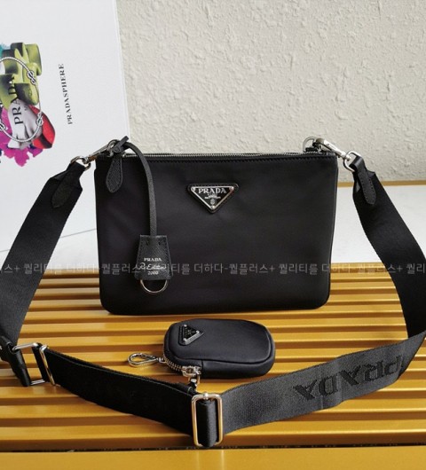 프라다 1BH046 비텔로 피닉스 더블지퍼 크로스백 남녀공용