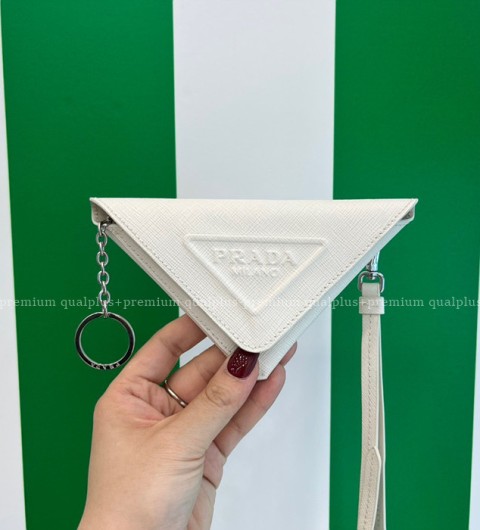프라다 1TL445 트라이앵글 사피아노 스트랩 키체인 키링