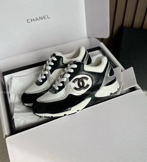 샤넬 패브릭 스웨이드 스니커즈 여성용