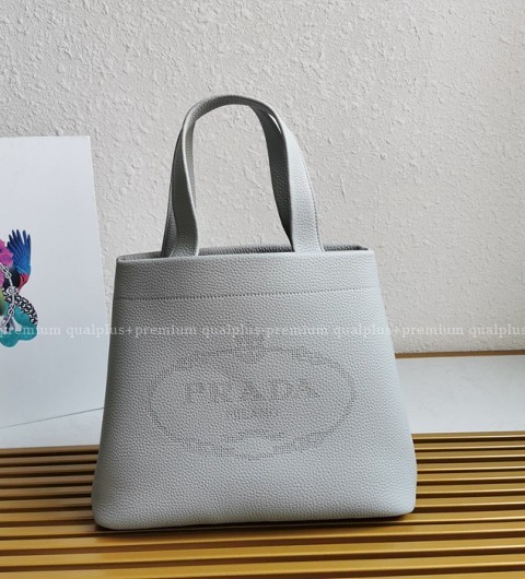 프라다 1BG384 로고 칼프 레더 토트백 미듐