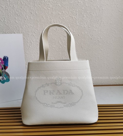 프라다 1BG384 로고 칼프 레더 토트백 미듐