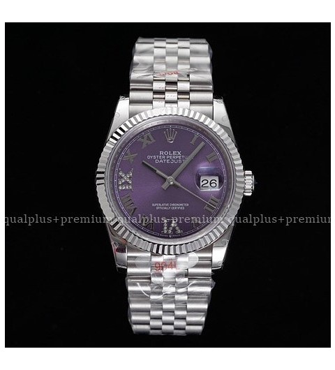 로렉스 데이저스트 36mm 신형 126234 퍼플다이얼 다이아몬드 로만인덱스 쥬빌레 브레이슬릿 롤렉스