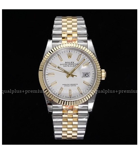 로렉스 데이저스트 36mm 신형 126233 18K 옐로우골드 콤비 (도금/포금) 화이트다이얼 바인덱스 쥬빌레브레이슬릿 롤렉스