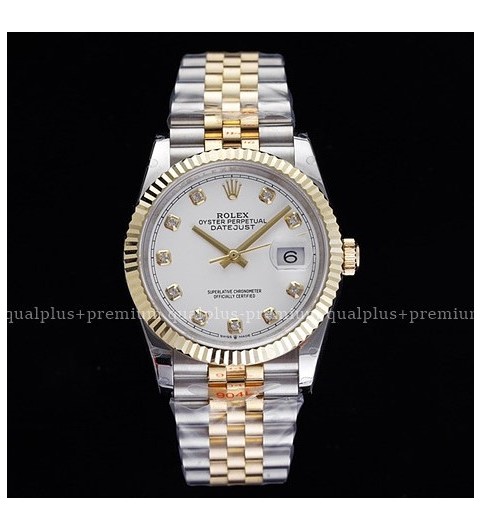로렉스 데이저스트 36mm 신형 126233 18K 옐로우골드 콤비 (도금/포금) 화이트다이얼 10P 다이아인덱스 쥬빌레브레이슬릿 롤렉스