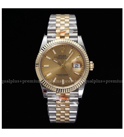 로렉스 데이저스트 36mm 신형 126233 18K 옐로우골드 콤비 (도금/포금) 골드다이얼 바 인덱스 쥬빌레브레이슬릿 롤렉스