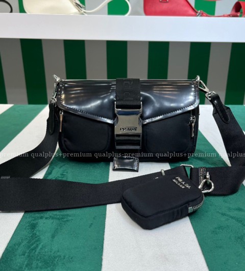 프라다 1BD295 나일론 브러시드 가죽 숄더백