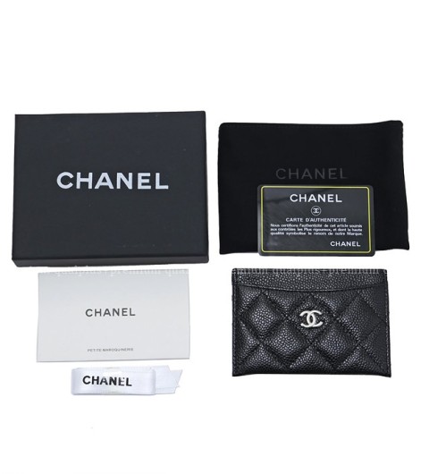 [국내배송] 샤* 카드지갑 캐비어 은장