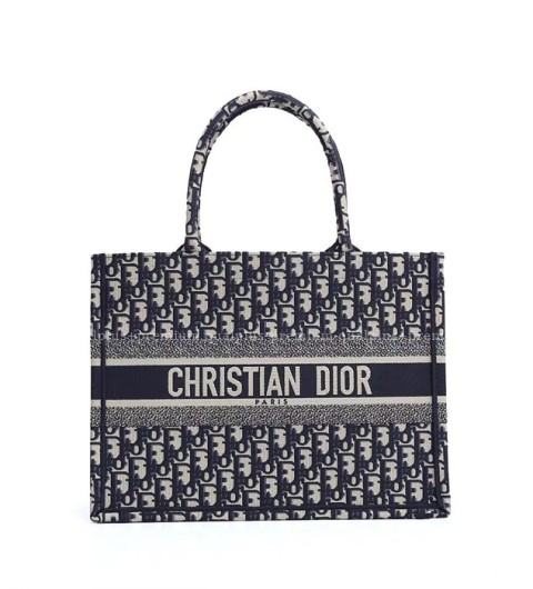 [국내배송] 디* 블루 오블리크 북토트 미듐