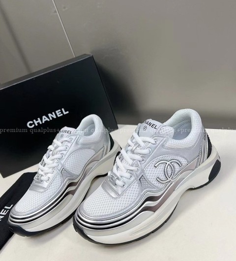 [국내배송] 샤* CC로고 크루즈 메탈 매쉬 레더 실버 여성용