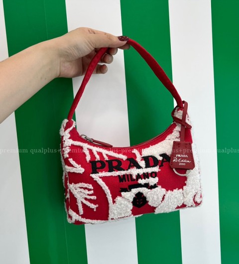 프라다 1BG399 자수 드릴 테수토 호보백