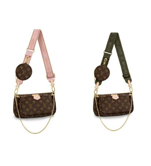 [국내배송] 루*비통 Lv 멀티 포쉐트 악세수아 [올리브+핑크]