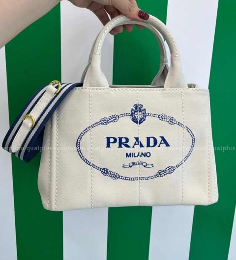 프라다 1BG439 앨러배스터 로고 카나파 토트백