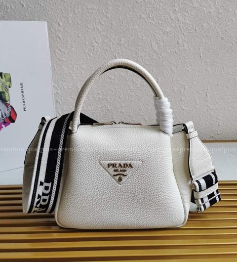 프라다 1BC145 로고 스트랩 토트 탑핸들백 스몰