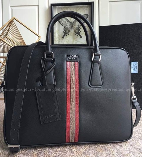 프라다 2VE368 리나일론 사피아노 로고 브리프케이스 서류가방