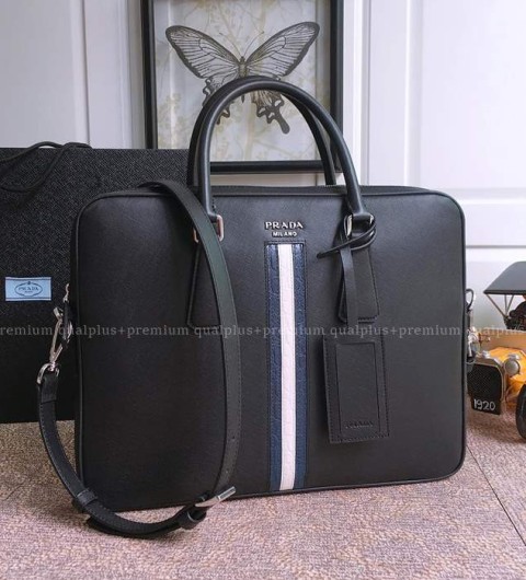 프라다 2VE368 리나일론 사피아노 로고 브리프케이스 서류가방
