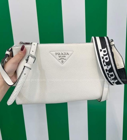 프라다 1BH050 더블 스트랩 크로스백