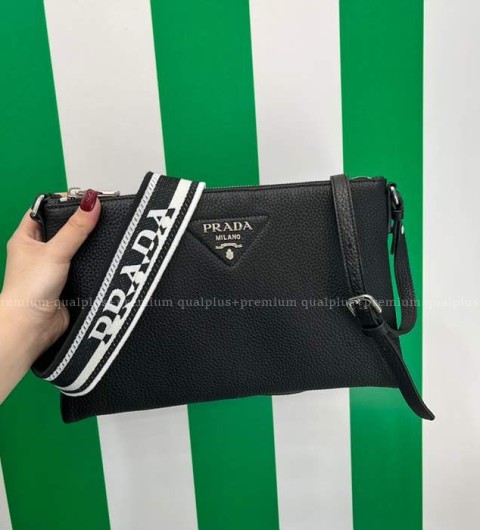 프라다 1BH050 더블 스트랩 크로스백