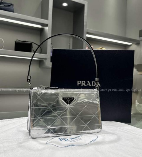 프라다 1BC155 메탈릭 브러시드 숄더백 미니