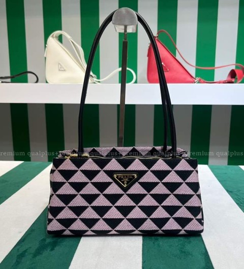 프라다 1BA368 엠브로이드 심볼 토트 탑핸들백