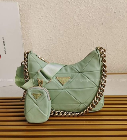 프라다 1BC151 패딩 패치워크 호보백