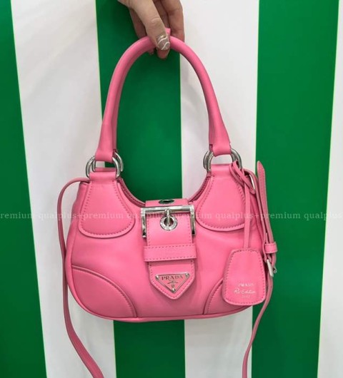프라다 1BA381 문 리나일론 레더 버클 문 숄더백