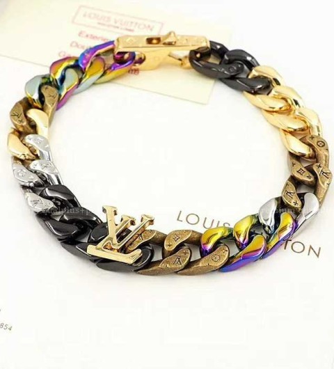 [국내배송] 루*비통 체인 링크 패인 티타늄 스틸 팔찌