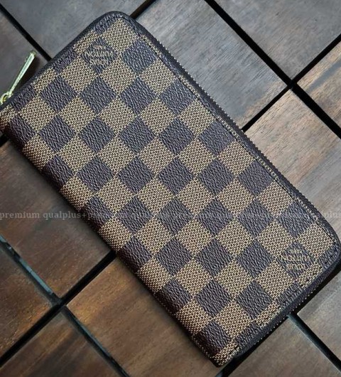 [국내배송] 루*비통 다미에 브라운 지퍼 장지갑 여성용