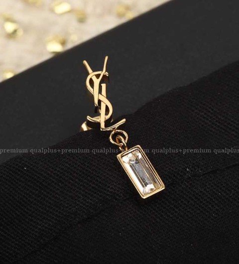 입생로랑 까상드르 CASSANDRE 라인스톤 싱글 이어링 귀걸이 여성용