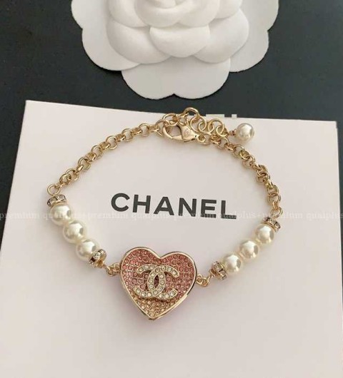 샤넬 CC 하트 그라데이션 진주 브레이슬릿 팔찌