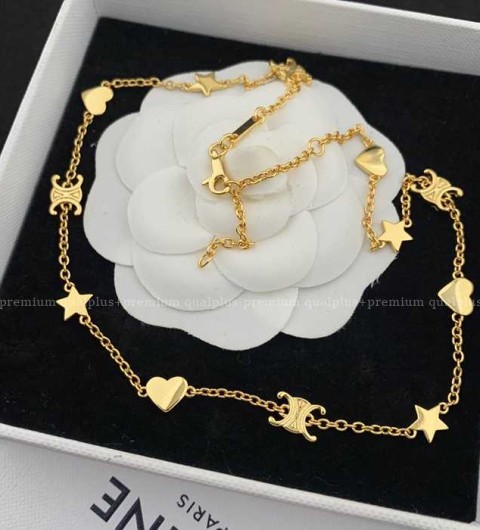 셀린느 트리오페 하트 스타 목걸이