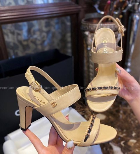 샤넬 체인 샌들 힐 여성용