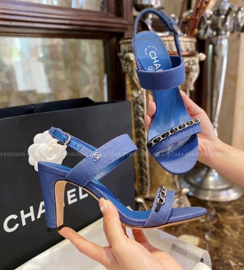 샤넬 체인 샌들 힐 여성용