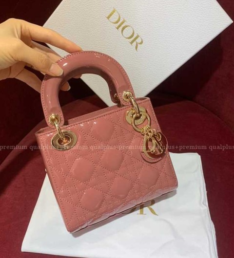 디올 레이디 디* 페이턴트 레이디백 미니