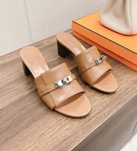 에르메스 GIGI 지지 뮬 힐 샌들 여성용