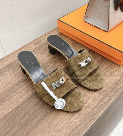 에르메스 GIGI 지지 뮬 힐 샌들 여성용