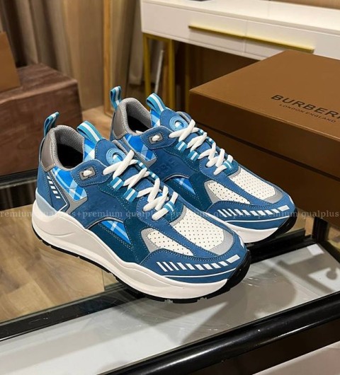 버버리 레더 스웨이드 체크 스니커즈 남녀공용