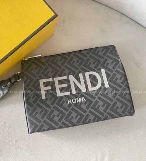 펜디 브라운 FF 패브릭 클러치 팩