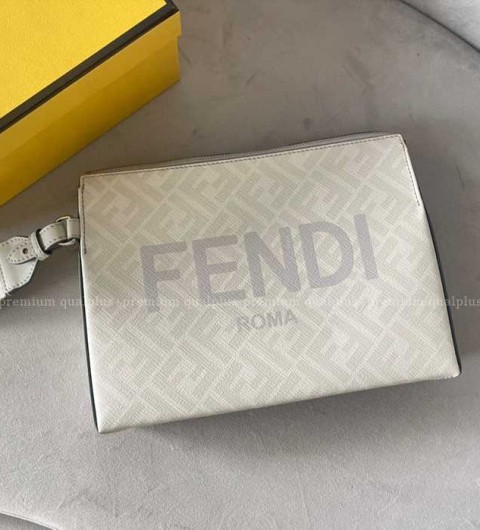 펜디 브라운 FF 패브릭 클러치 팩