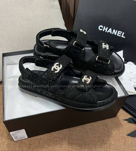 샤넬 CC 벨크로 샌들 여성용