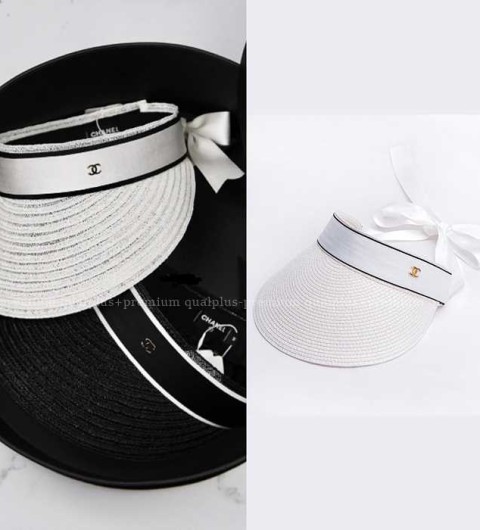 [국내배송] 샤* 코코마크 리본 썬바이저 썬캡 (화이트)