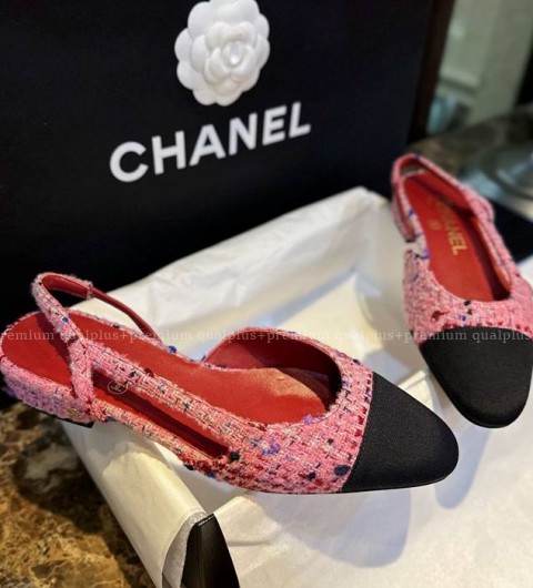 샤넬 트위드 체크 슬링백 여성용