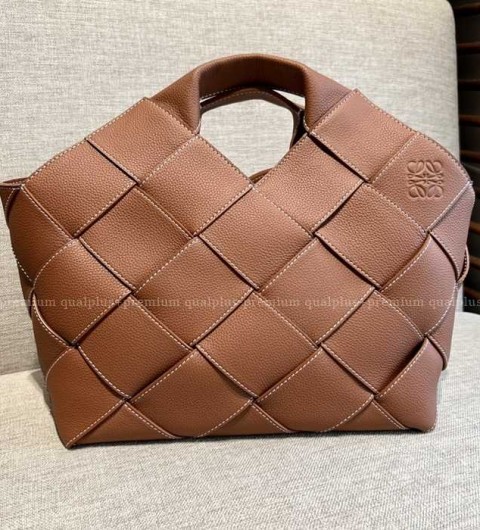 로에베 서플러스 레더 우븐 바스켓 탑핸들백 스몰