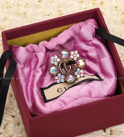 구찌 더블 G 크리스털 플라워 반지