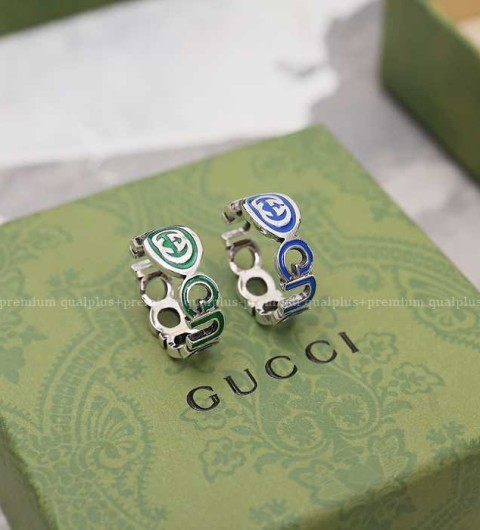 구찌 인터로킹 G 에나멜 반지 (2color)