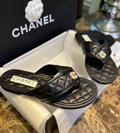 샤넬 퀄팅 쪼리 슬리퍼 여성용