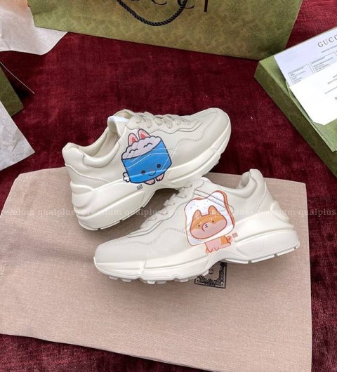 구찌 라이톤 애니멀 프린트 스니커즈 여성용