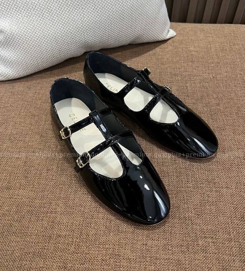 셀린느 더블 스트랩 메리 제인 레 발레리나 슈즈 여성용